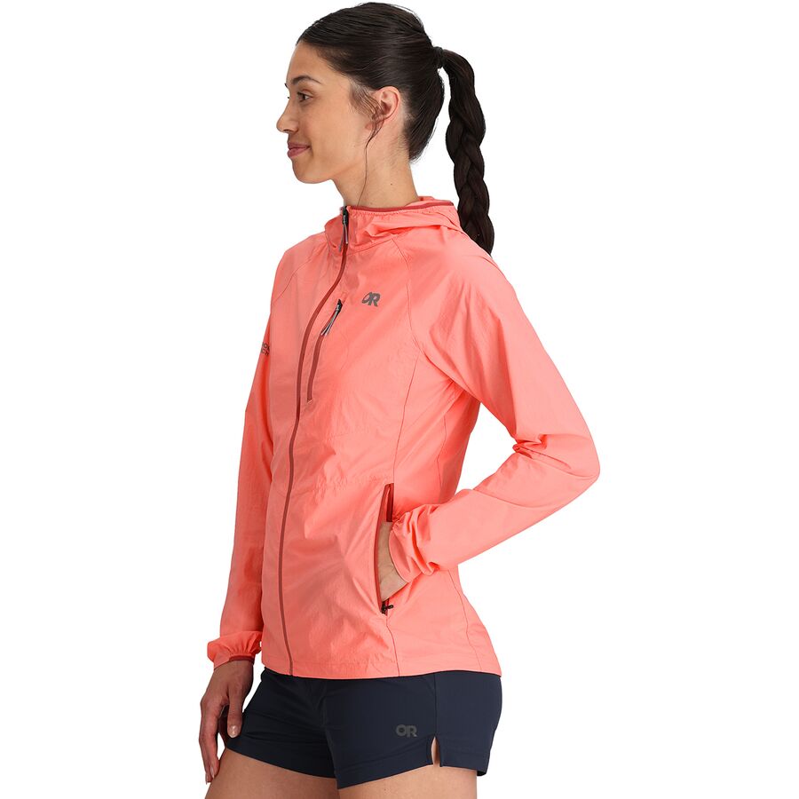Outdoor Research Shadow Wind Hooded Jacket - Women's Azalea