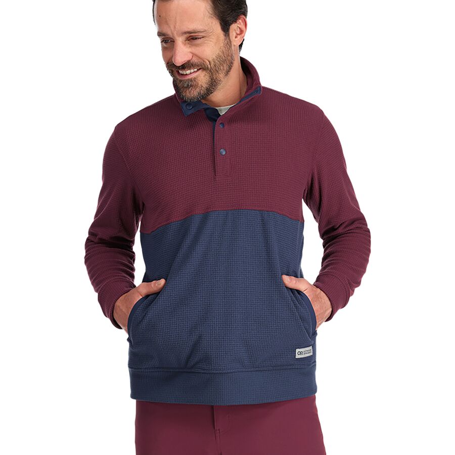 Outdoor Research Trail Mix Snap Pullover Fleece - Men's Kalamata/Naval Blue