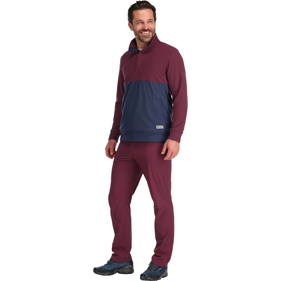 Outdoor Research Trail Mix Snap Pullover Fleece - Men's Kalamata/Naval Blue