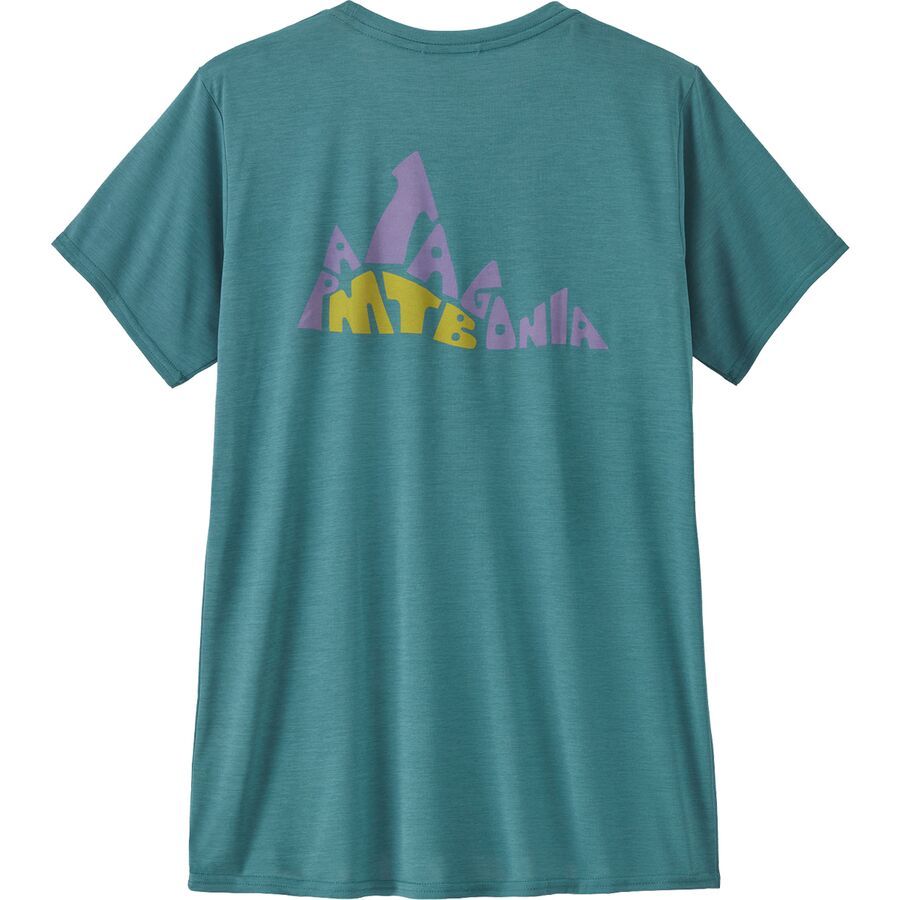 Patagonia Cap Cool Daily Graphic Shirt - Lands - Women's Berm Logo: Wetland Blue X-Dye
