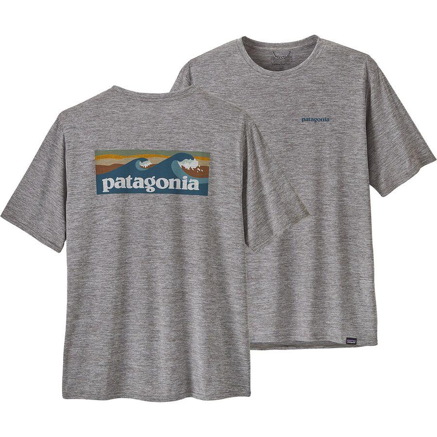 Patagonia Cap Cool Daily Graphic Shirt - Waters - Men's Boardshort Logo Abalone Blue: Feather Grey