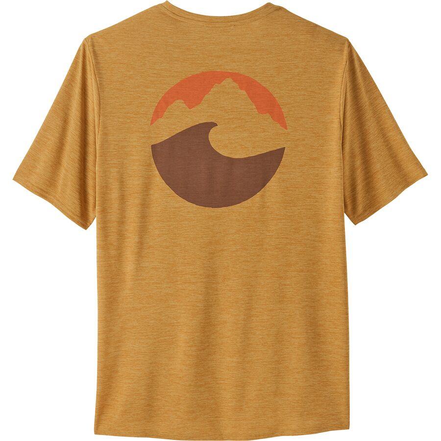 Patagonia Capilene Cool Daily Graphic Short-Sleeve Shirt - Men's Applied Imagination: Beeswax Tan X-Dye