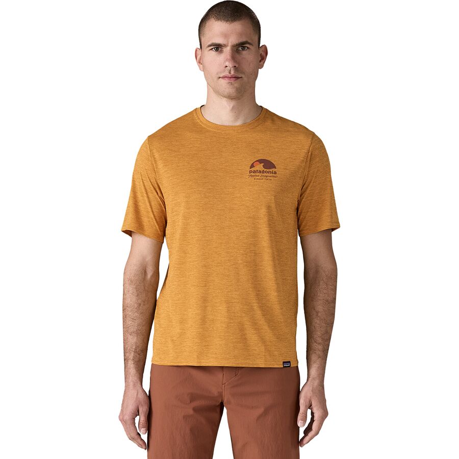 Patagonia Capilene Cool Daily Graphic Short-Sleeve Shirt - Men's Applied Imagination: Beeswax Tan X-Dye