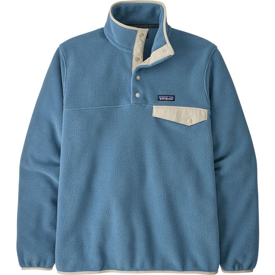 Patagonia Lightweight Synchilla Snap-T Fleece Pullover - Men's Oatmeal Heather W/Smolder Blue