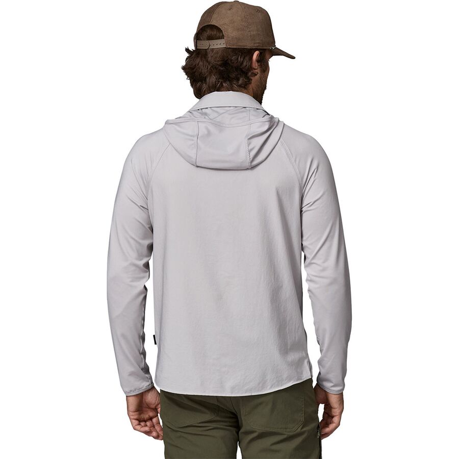 Patagonia River Rambler Hybrid Sun Hooded Shirt - Men's Crisp Grey