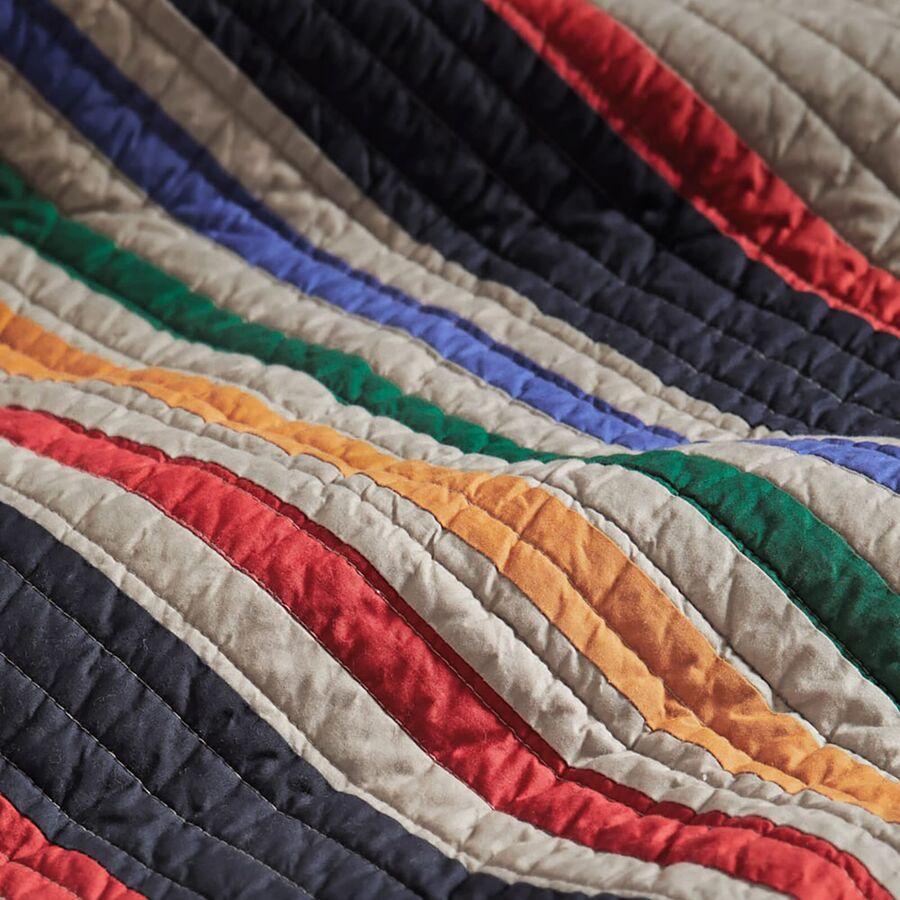 Pendleton Cotton Queen Quilt + 2 Standard Shams Yellowstone Stripe/Fawn