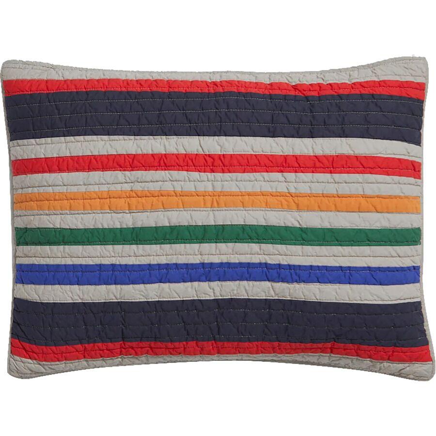 Pendleton Cotton Queen Quilt + 2 Standard Shams Yellowstone Stripe/Fawn