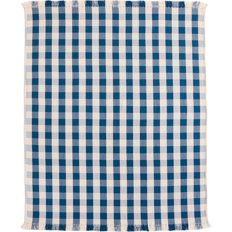 Pendleton Fringed Cotton Throw Block Plaid/Indigo