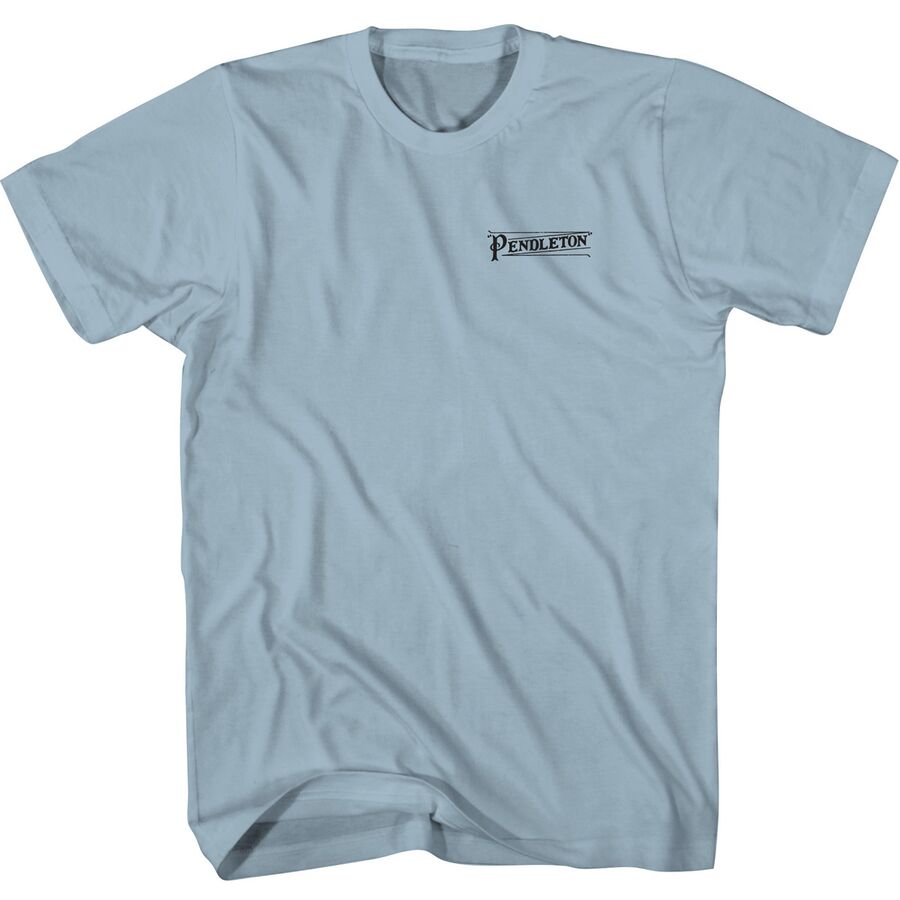 Pendleton Oregon Graphic T-Shirt - Men's Light Blue/Gold