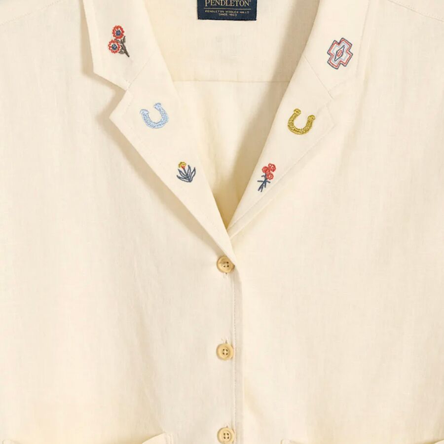 Pendleton Short-Sleeve Embroidered Shirt - Women's Natural