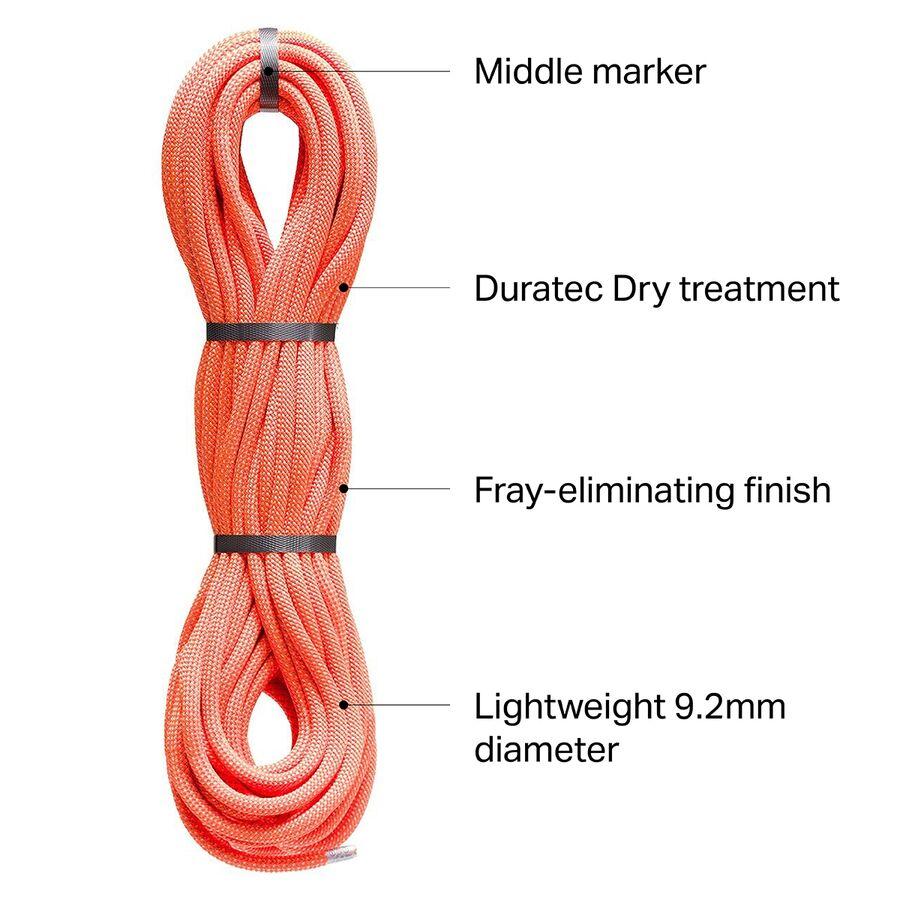 Petzl Volta Dry Climbing Rope - 9.2mm Orange