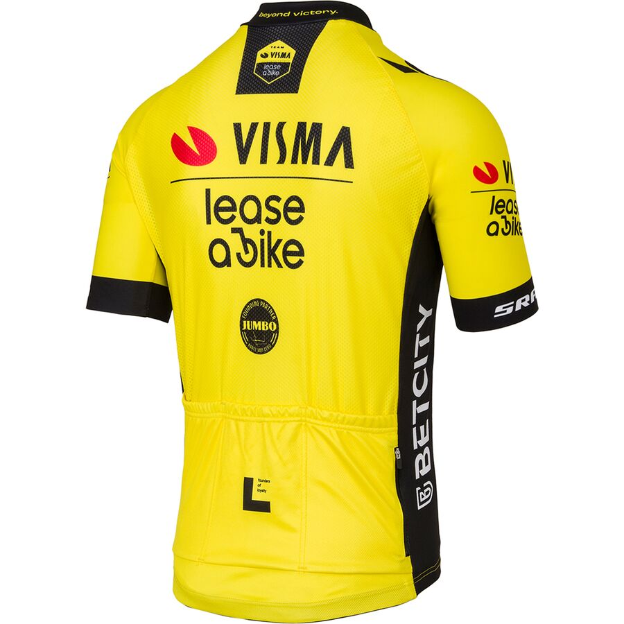 Racing-Gear Team Visma-Lease A Bike Short-Sleeve Jersey - Men's Yellow/Black