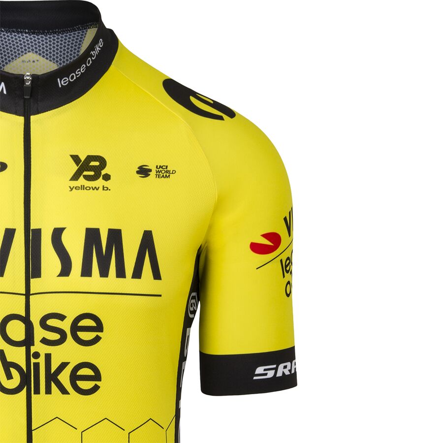 Racing-Gear Team Visma-Lease A Bike Short-Sleeve Jersey - Men's Yellow/Black