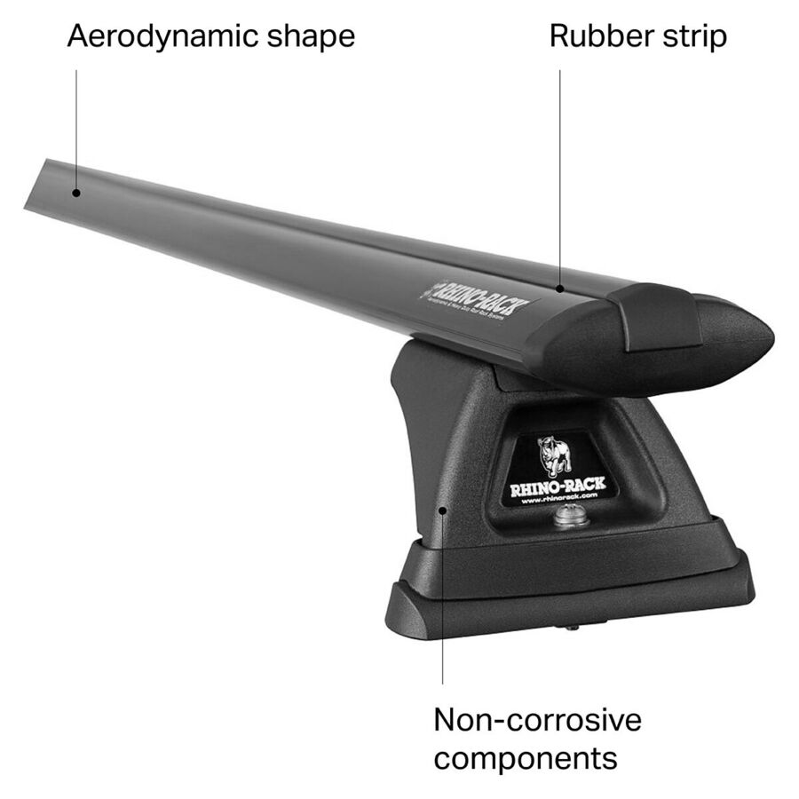 Rhino-Rack Cap Topper Track Mount Package + Aero Load Bars Black