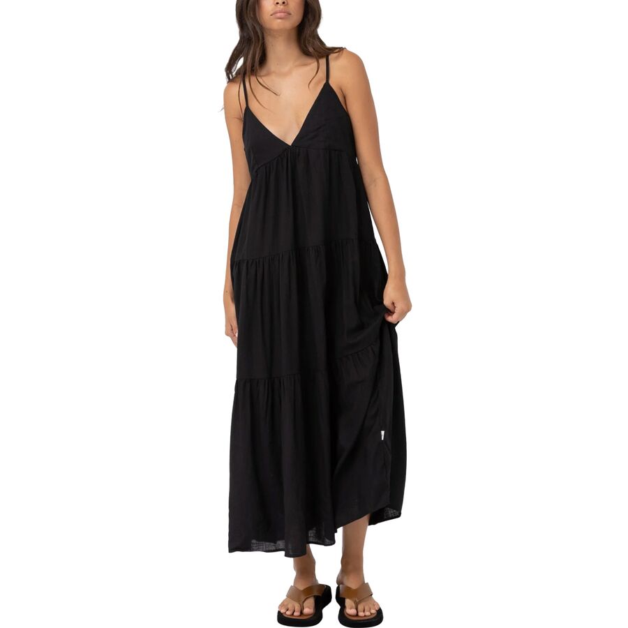 Rhythm Classic Tiered Midi Dress - Women's Black