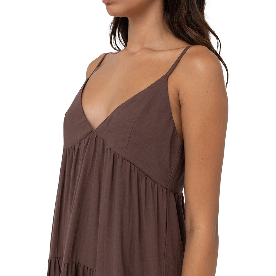 Rhythm Classic Tiered Midi Dress - Women's Chocolate