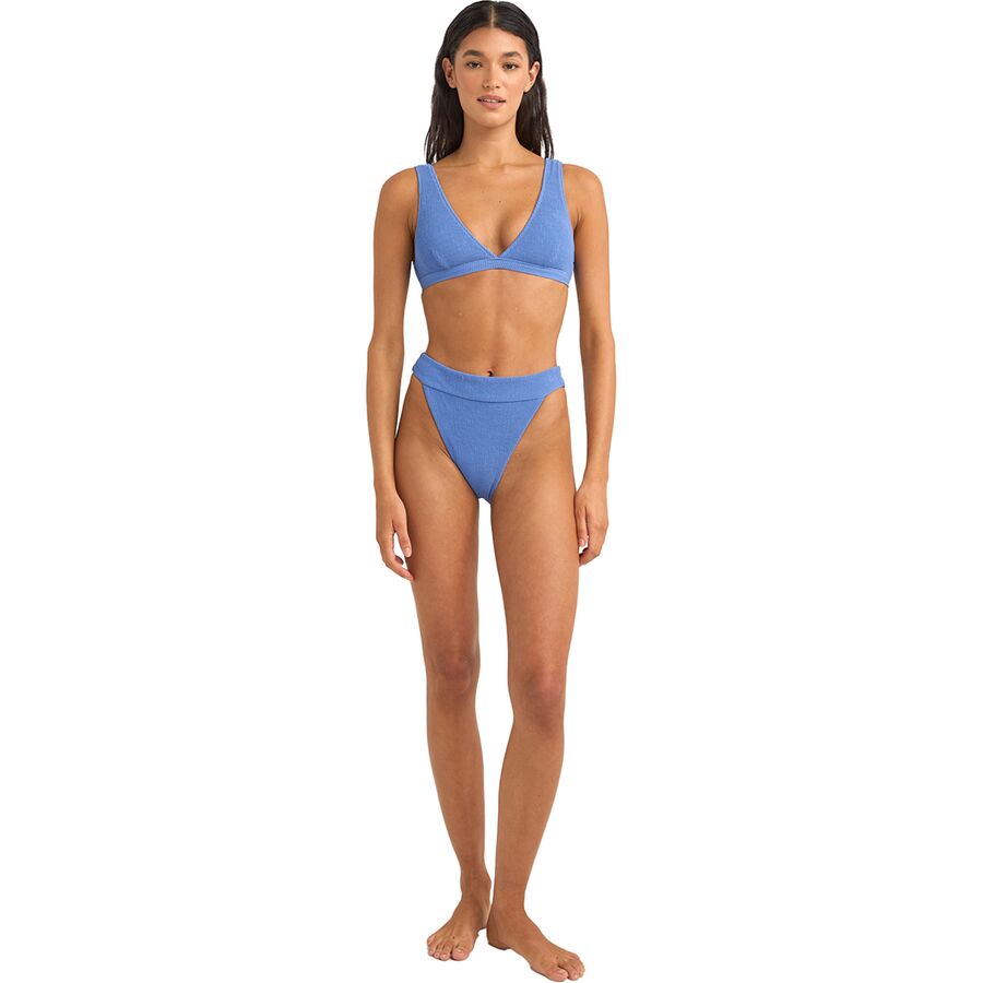 Rhythm Isla Rib Hi Banded Bikini Bottom - Women's Cornflower