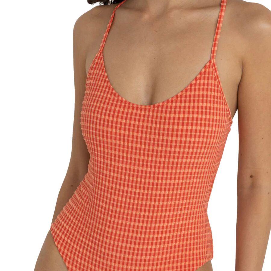 Rhythm Lola Check Cross Back One-Piece Swim Suit - Women's Red