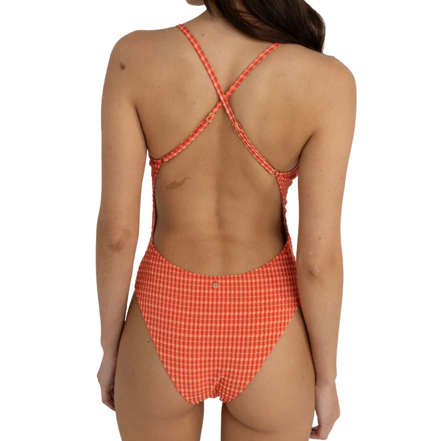Rhythm Lola Check Cross Back One-Piece Swim Suit - Women's Red
