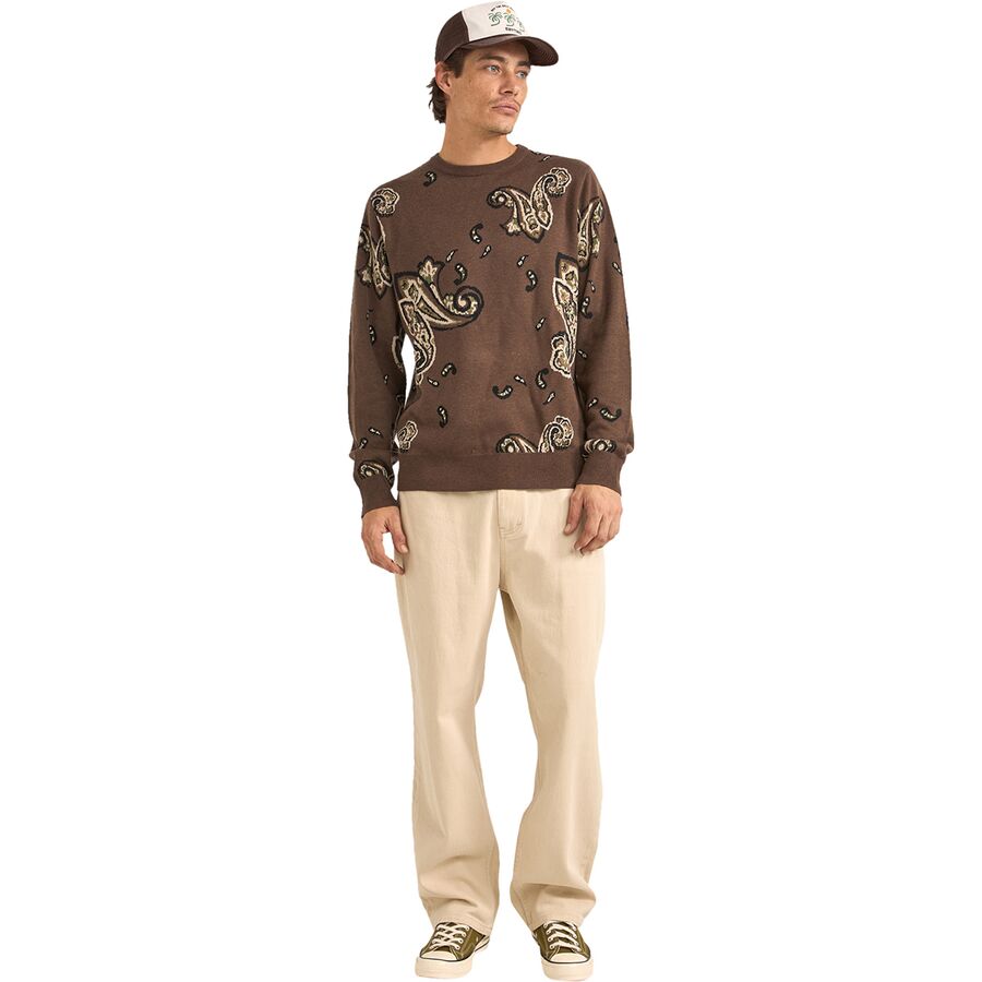 Rhythm Mohair Paisley Knit Sweater - Men's Tobacco