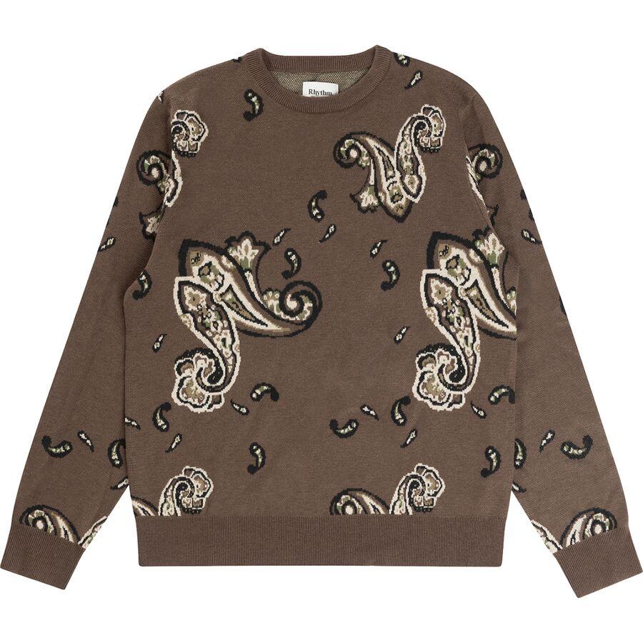 Rhythm Mohair Paisley Knit Sweater - Men's Tobacco