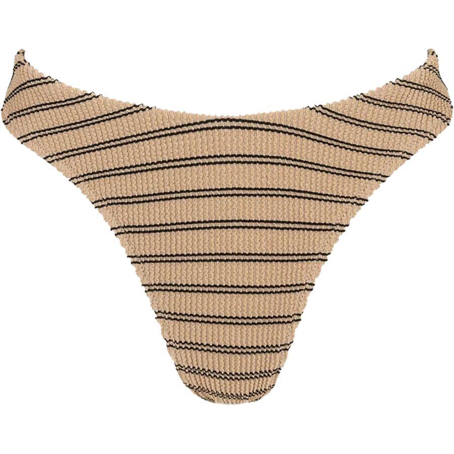 Rhythm Sol Stripe Hi Cut Bikini Bottom - Women's Black