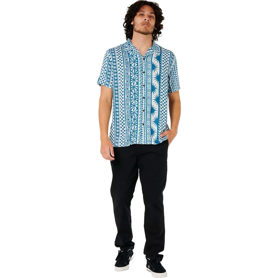 Rip Curl Fun Times Stripe Short-Sleeve Shirt - Men's Blue