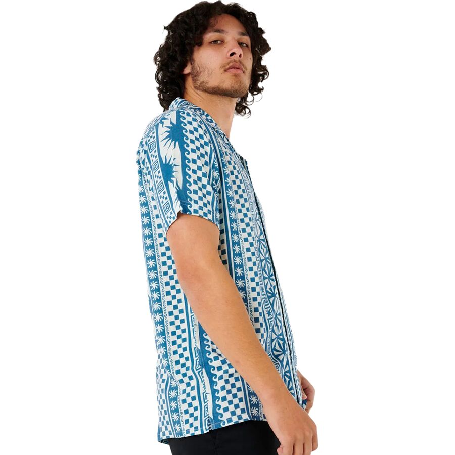 Rip Curl Fun Times Stripe Short-Sleeve Shirt - Men's Blue