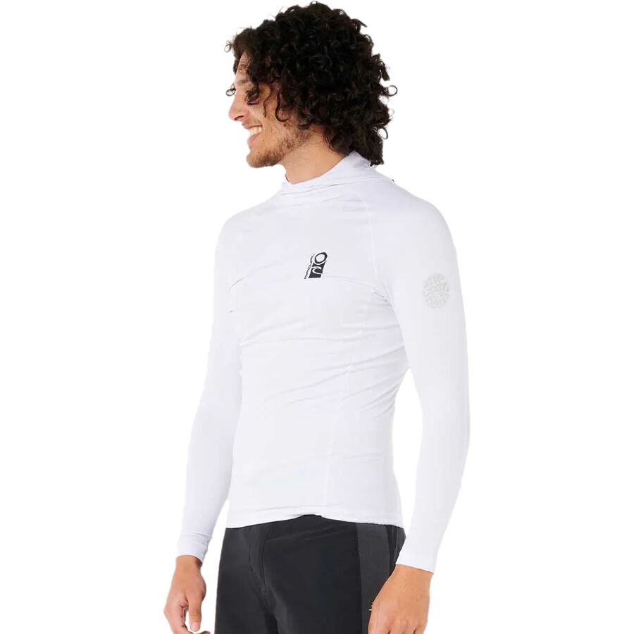 Rip Curl Search UPF 50 Long-Sleeve Hooded Rashguard -Men's White