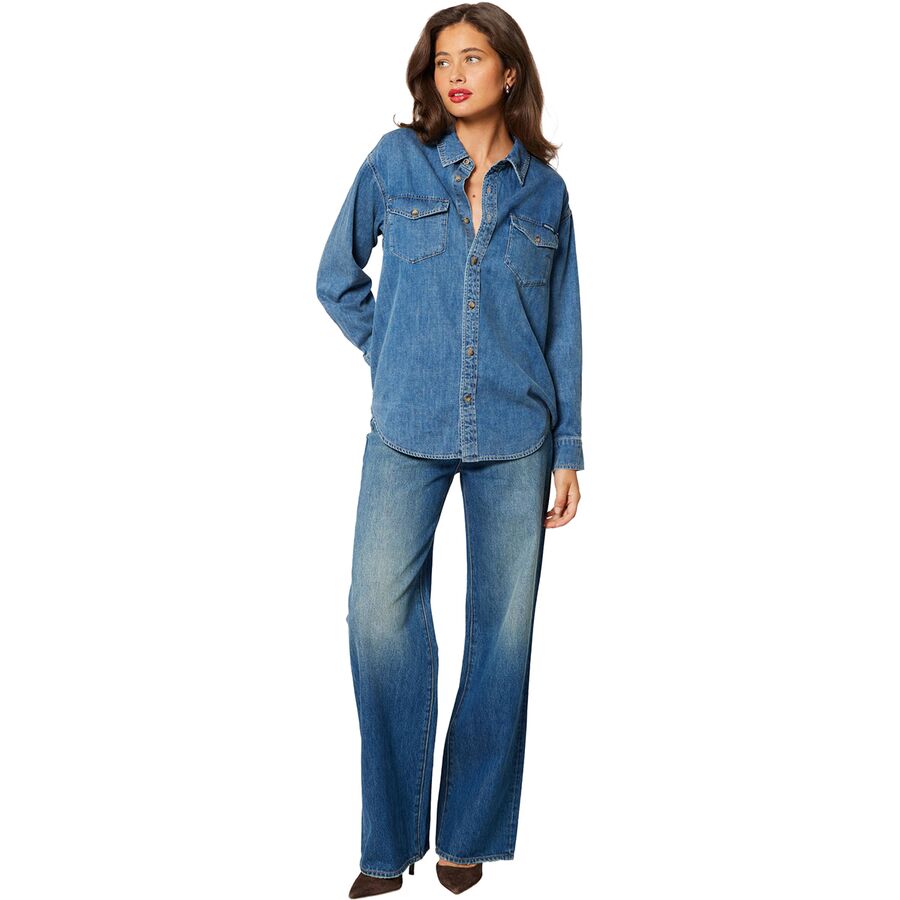 Rolla's Classic Denim Worn Shirt - Women's Vintage Blue