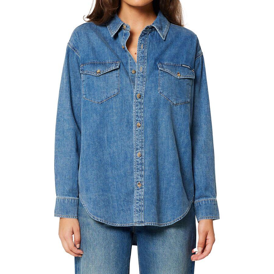 Rolla's Classic Denim Worn Shirt - Women's Vintage Blue