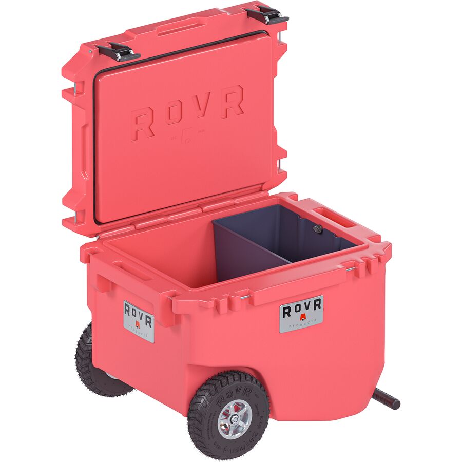 RovR RollR 60qt Wheeled Cooler + Tow Handle Coral