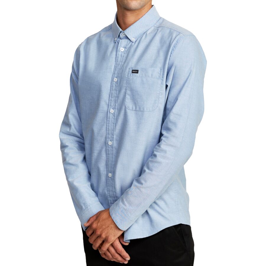 RVCA That'll Do Stretch Long-Sleeve Shirt - Men's Oxford Blue