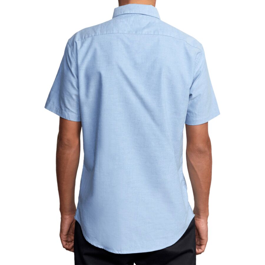 RVCA That'll Do Stretch Short-Sleeve Shirt - Men's Oxford Blue