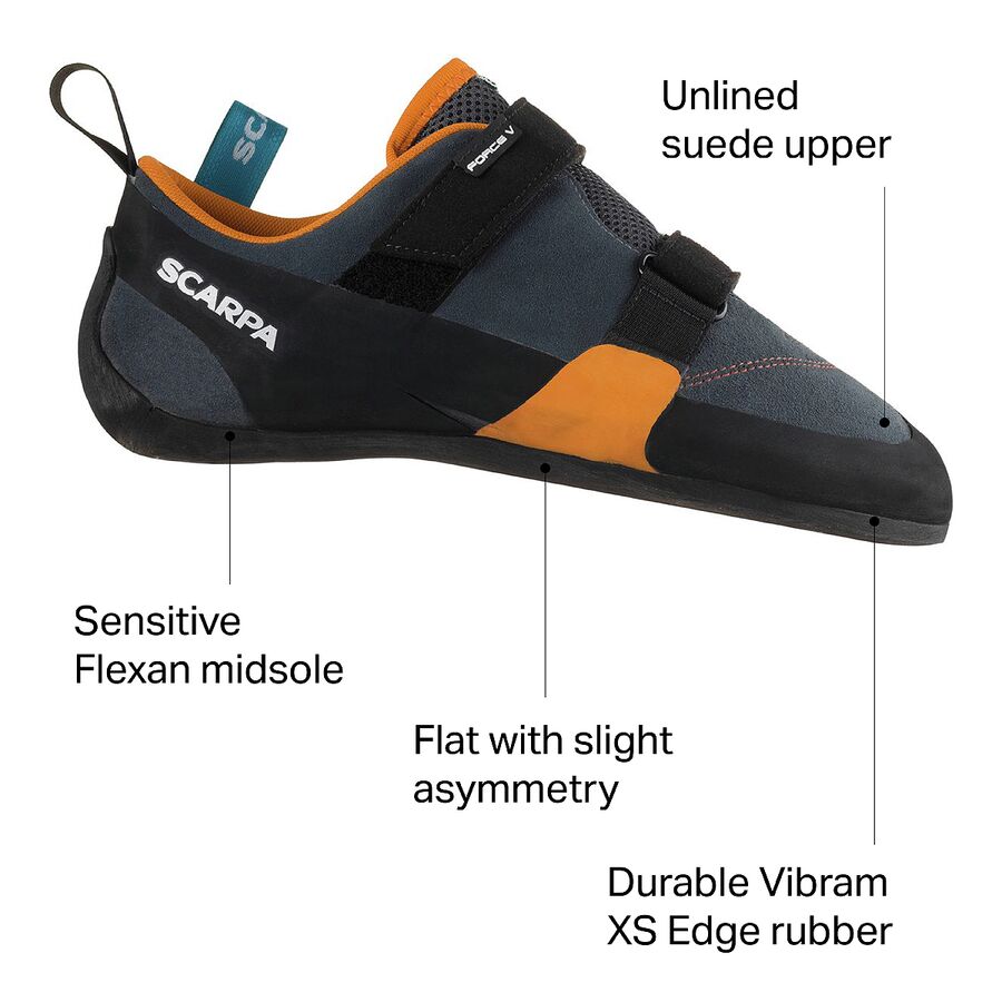 Scarpa Force V Climbing Shoe Mangrove/Papaya