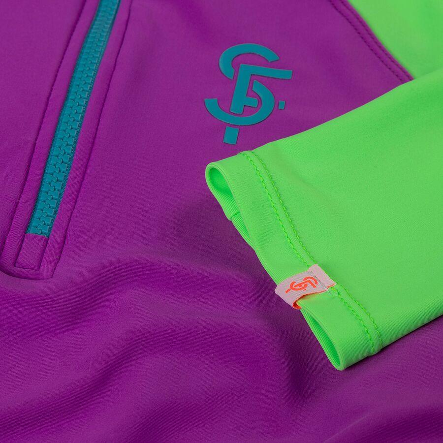 Seafolly Long-Sleeve Rashguard Swimsuit Set - Girls' Carnivale Col Block