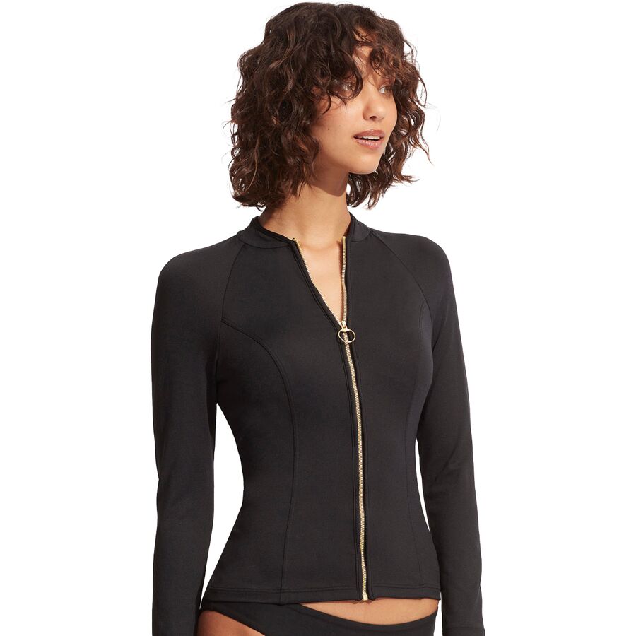 Seafolly Seafolly Collective Long Sleeve Sunvest Top - Women's Black