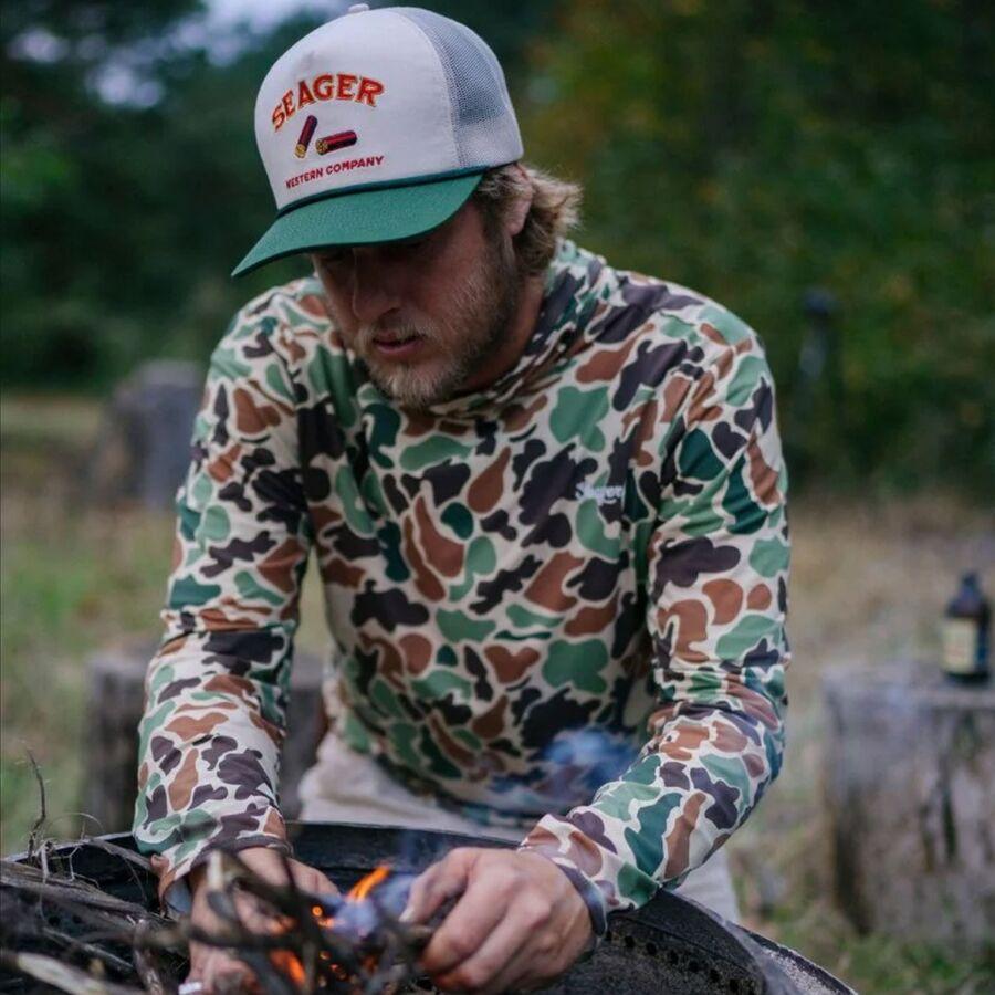 Seager Co. Gone Huntin' Snapback Cream/Green