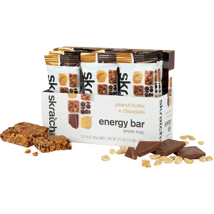 Skratch Labs Energy Bar Sport Fuel -12-Pack Peanut Butter + Chocolate