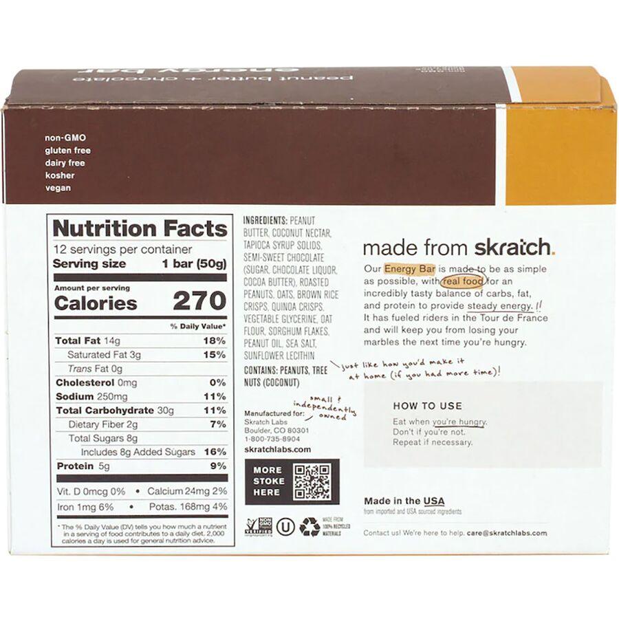 Skratch Labs Energy Bar Sport Fuel -12-Pack Peanut Butter + Chocolate
