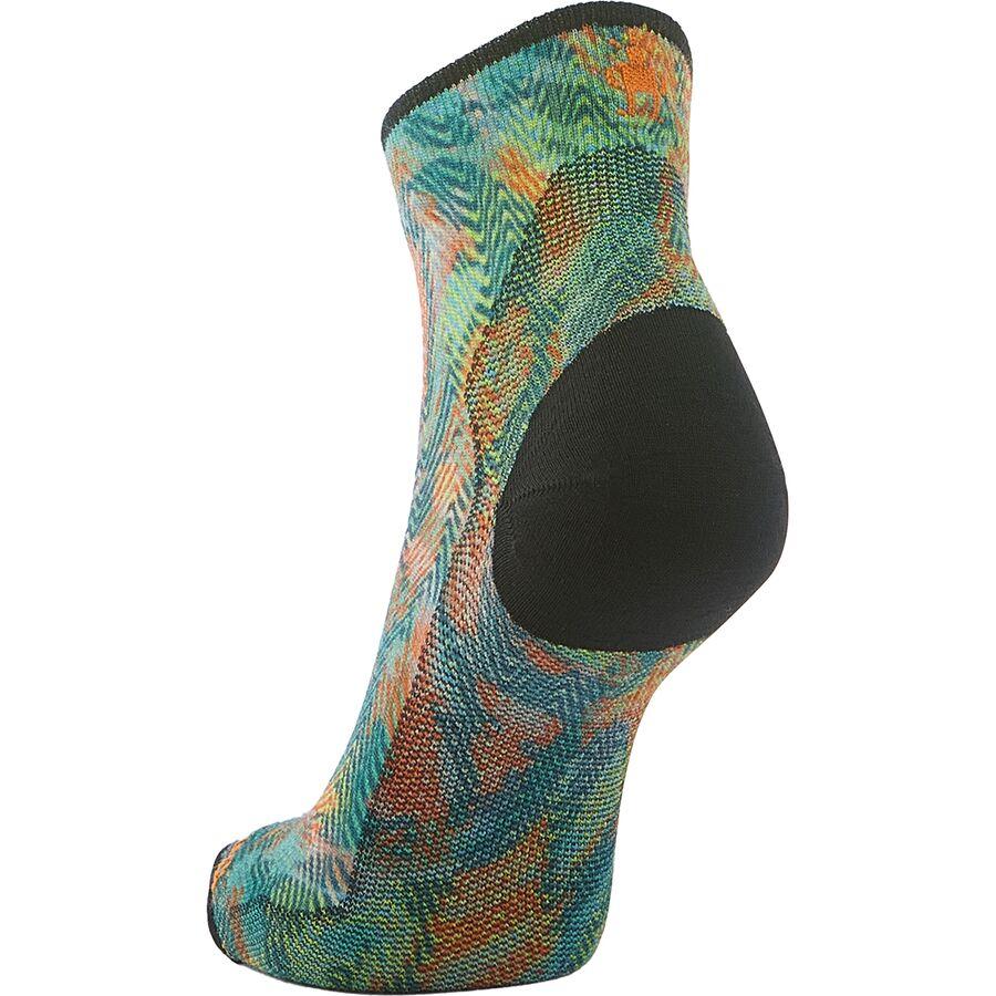Smartwool Bike Zero Cushion Jungle Music Print Ankle Sock - Women's Honey Gold