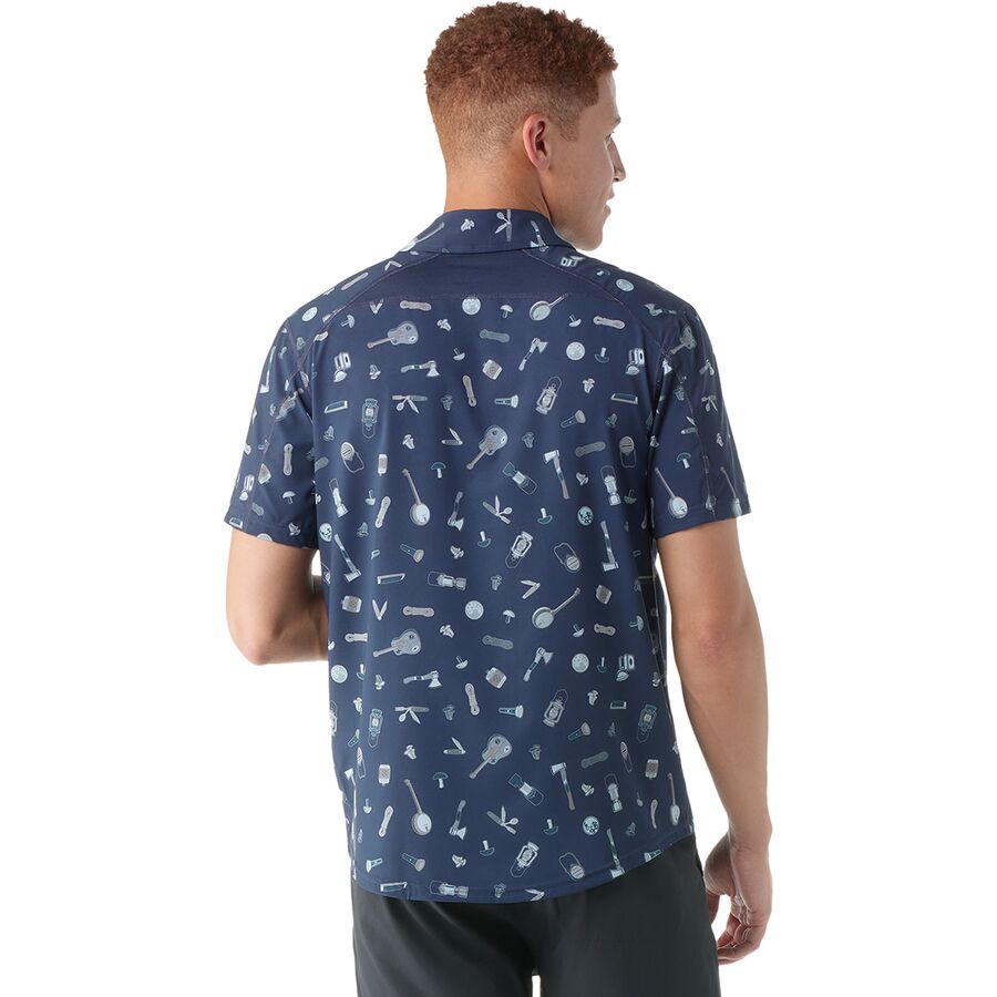 Smartwool Everyday Short-Sleeve Button-Down Shirt - Men's Deep Navy Gone Camping