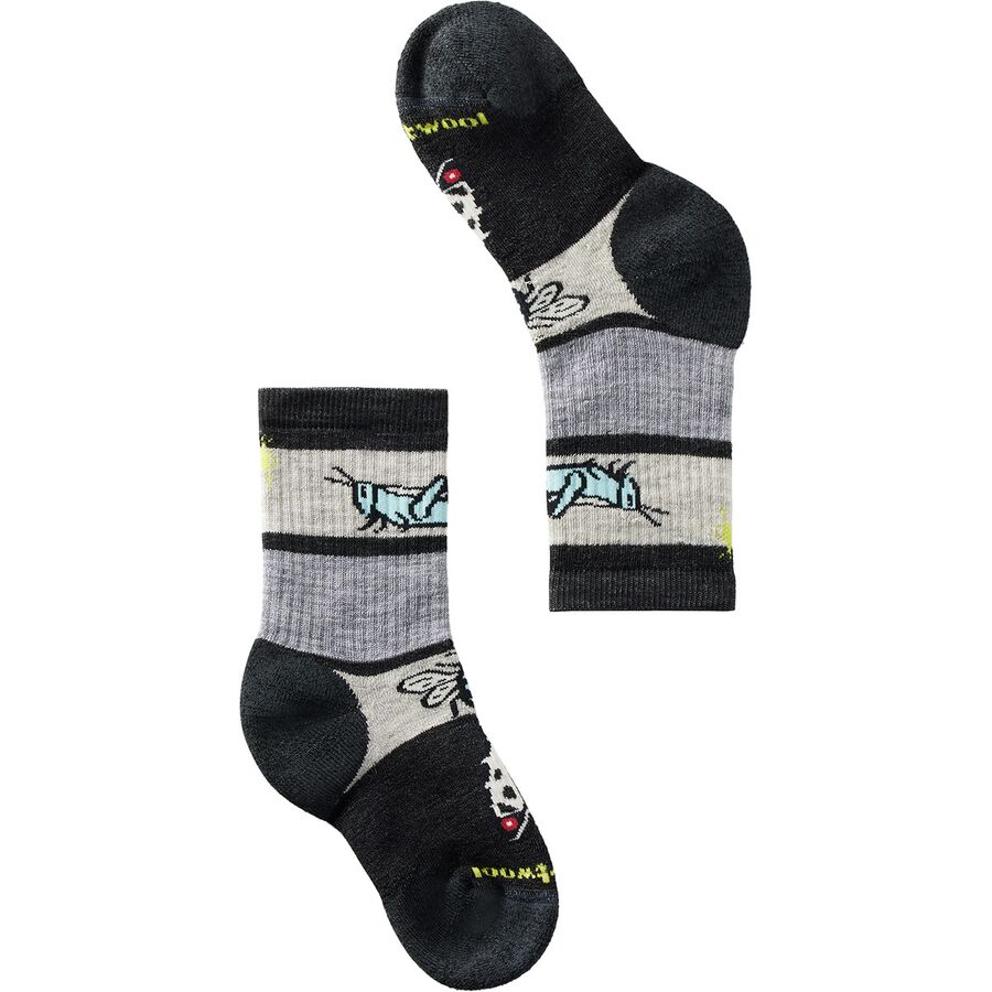 Smartwool Hike Full Cushion Garden Bugs Pattern Crew Sock - Kids' Charcoal