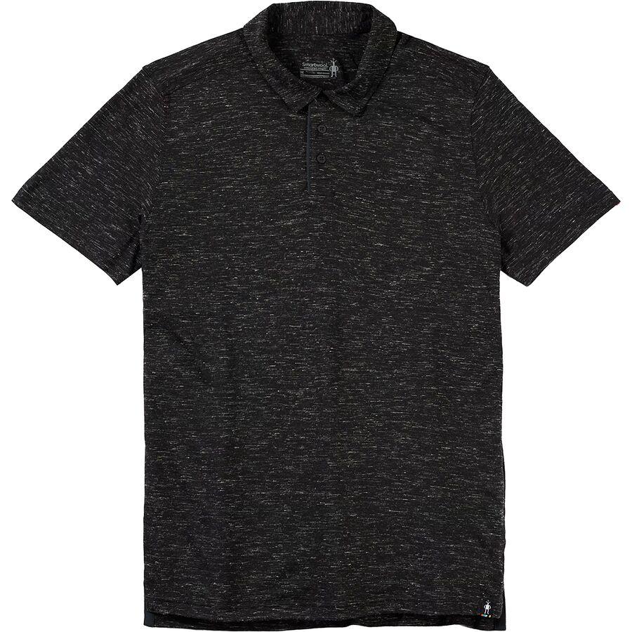 Smartwool Merino Hemp Blend Short-Sleeve Polo Shirt - Men's Black Heather