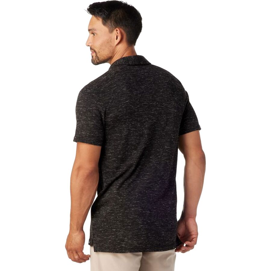 Smartwool Merino Hemp Blend Short-Sleeve Polo Shirt - Men's Black Heather