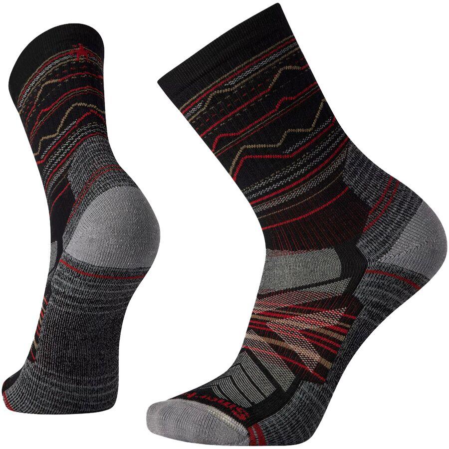 Smartwool Performance Hike Light Cushion Mountain Range Pattern Crew Black