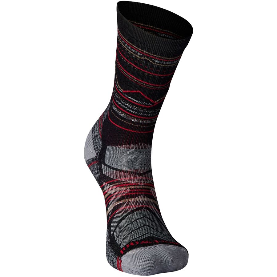 Smartwool Performance Hike Light Cushion Mountain Range Pattern Crew Black