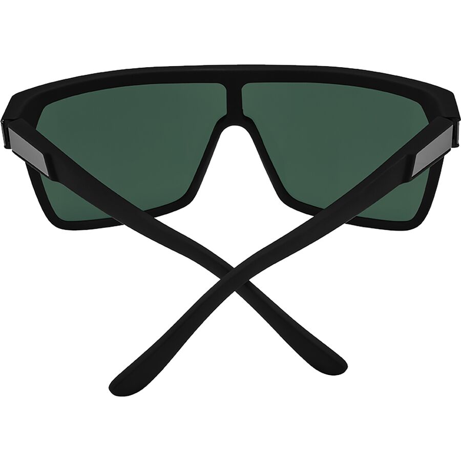 Spy Flynn Polarized Sunglasses Soft Matte Blk/GryGrn W/Silver Spectra Mirror