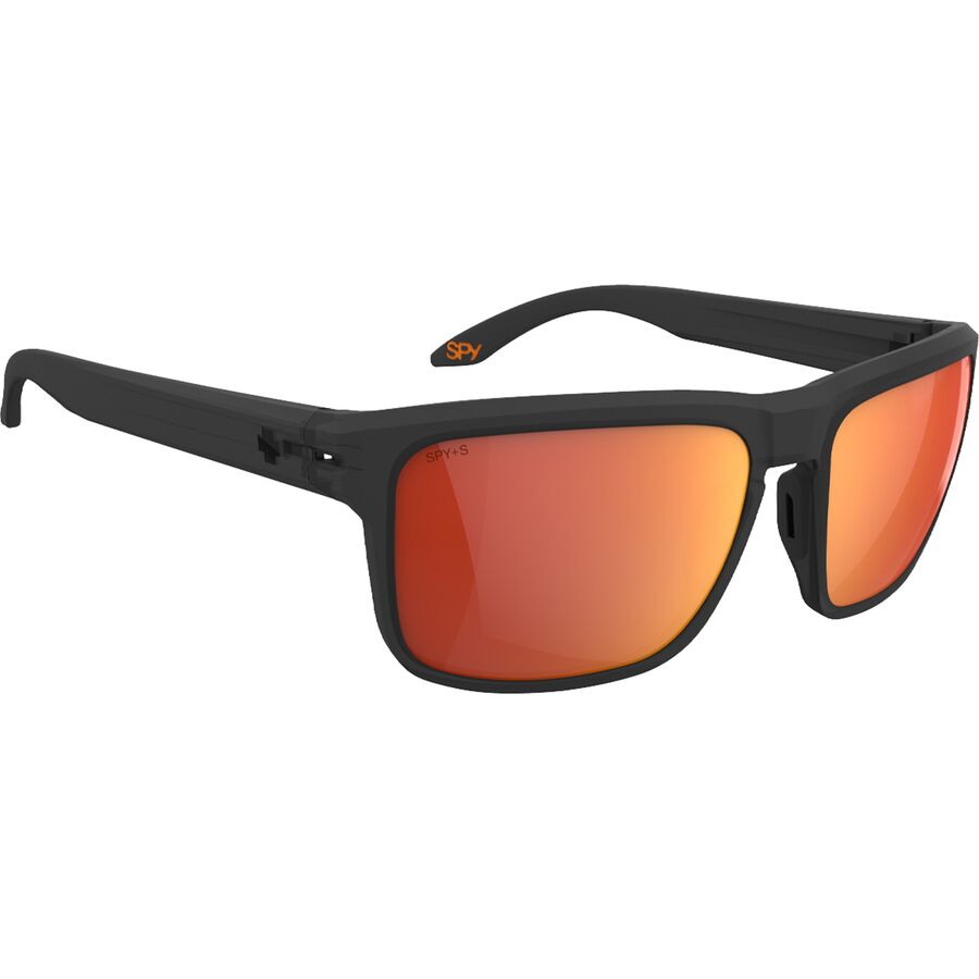 Spy Region XL Polarized Sunglasses Translucent Matte Black Happy Boost Polar Orange Mirror