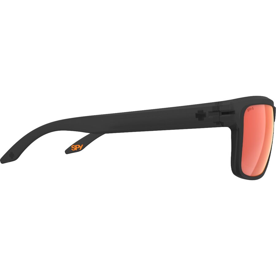Spy Region XL Polarized Sunglasses Translucent Matte Black Happy Boost Polar Orange Mirror
